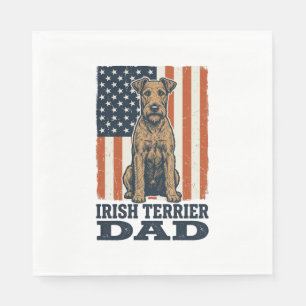 Ierse Terrier Vader Patriottisch Vintage Servet