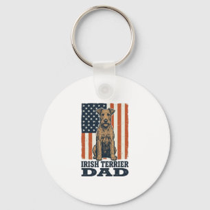 Ierse Terrier Vader Patriottisch Vintage Sleutelhanger