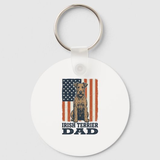 Ierse Terrier Vader Patriottisch Vintage Sleutelhanger (Voorkant)