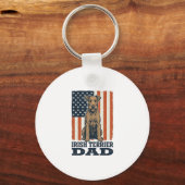 Ierse Terrier Vader Patriottisch Vintage Sleutelhanger (Voorkant)