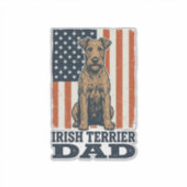 Ierse Terrier Vader Patriottisch Vintage Sticker (Voorkant)