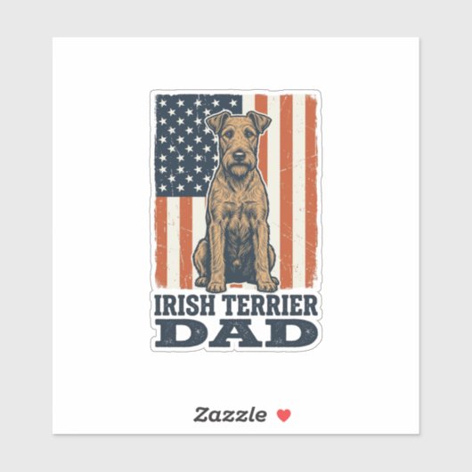 Ierse Terrier Vader Patriottisch Vintage Sticker (Vel)