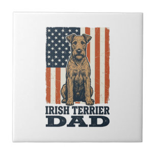 Ierse Terrier Vader Patriottisch Vintage Tegeltje