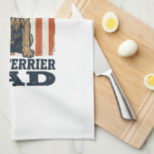 Ierse Terrier Vader Patriottisch Vintage Theedoek (Quarter Fold)
