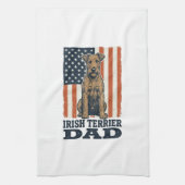 Ierse Terrier Vader Patriottisch Vintage Theedoek (Verticaal)