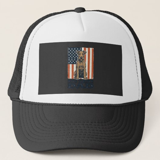 Ierse Terrier Vader Patriottisch Vintage Trucker Pet (Voorkant)