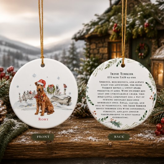 Ierse Terrierhond Monogram Keramisch Ornament