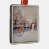 Ierse Terriers in de winter Metalen Ornament (Rechts)