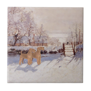 Ierse Terriërs in de Winter Tegeltje