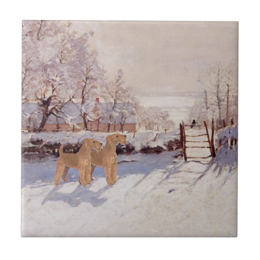 Ierse Terriërs in de Winter Tegeltje (Voorkant)