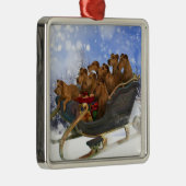 Ierse Terriers Sleigh Ride Metalen Ornament (Rechts)