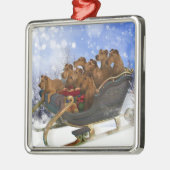 Ierse Terriers Sleigh Ride Metalen Ornament (Links)