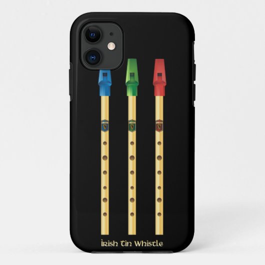 Ierse Tin Whistles zwarte iPhone hoes (Achterkant)