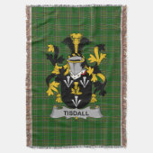 Ierse Tisdall of Tisdale wapenschild familie Cres Deken (Voorkant Verticaal)