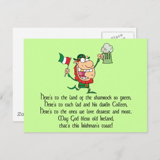 Ierse Toast Briefkaart (Voorkant / Achterkant)