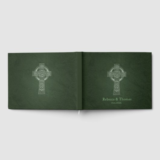 Ierse Traditionele Keltische Cross Bruiloft Gasten Gastenboek (Volledig)