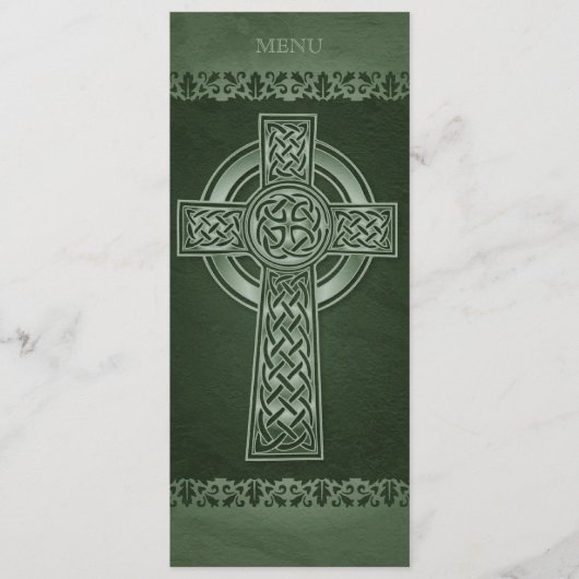 Ierse Traditionele Keltische Cross Bruiloft Menu (Voorkant)