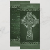 Ierse Traditionele Keltische Cross Bruiloft Menu (Voorkant / Achterkant)