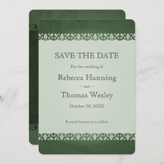 Ierse Traditionele Keltische Cross Bruiloft Save The Date (Voorkant / Achterkant)