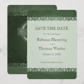 Ierse Traditionele Keltische Kruis Huwelijk Save The Date (Voorkant / Achterkant)
