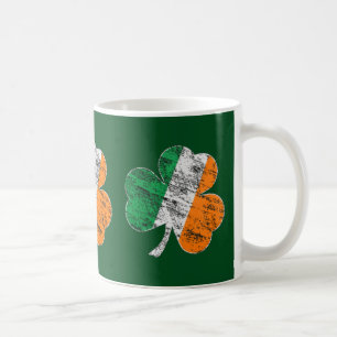 Ierse Tricolor Distressed Shamrock St Patrick's Da Koffiemok