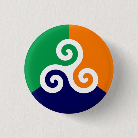 Ierse Triskele Badge Ronde Button 3,2 Cm (Voorkant)