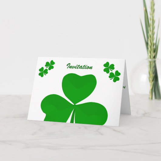 Ierse trouw uitnodiging Shamrock (Voorkant)