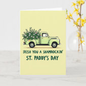 Ierse Truck St. Patrick's Day Kaart (Gele Bloem)