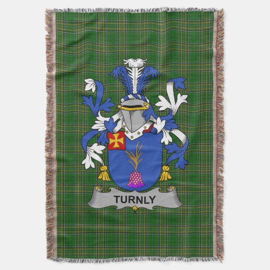 Ierse Turnley of Turnley wapenschild familie Crest Deken (Voorkant Verticaal)