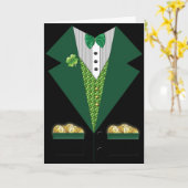 ierse tuxedo St Patrick's day card Kaart (Gele Bloem)