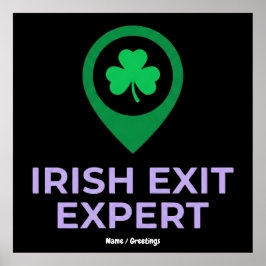 Ierse Uitgang Expert Funny St Patricks Dag Introve Poster