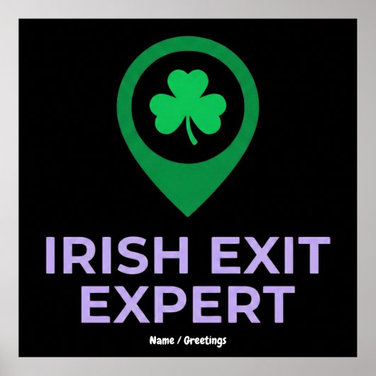 Ierse Uitgang Expert Funny St Patricks Dag Introve Poster (Voorkant)