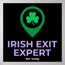 Ierse Uitgang Expert Funny St Patricks Dag Introve Poster