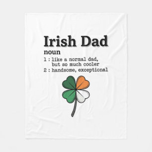Ierse Vader Grappige Definitie Clover Vintage T-sh Fleece Deken