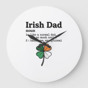 Ierse Vader Grappige Definitie Clover Vintage T-sh Grote Klok