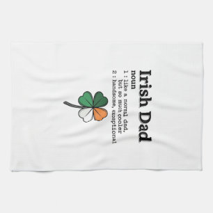 Ierse Vader Grappige Definitie Clover Vintage T-sh Theedoek
