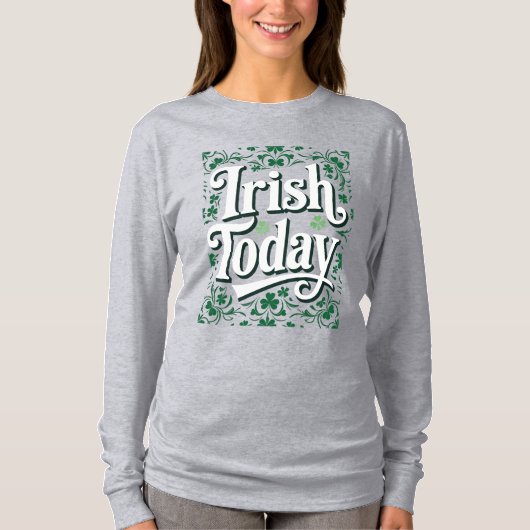 Ierse Vandaag Retro Klaver Viering Citaat T-shirt (Voorkant)