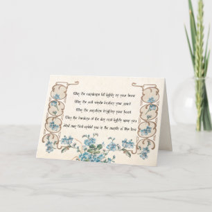 Ierse verbijstering met Elegant Floral Border Feestdagen Kaart