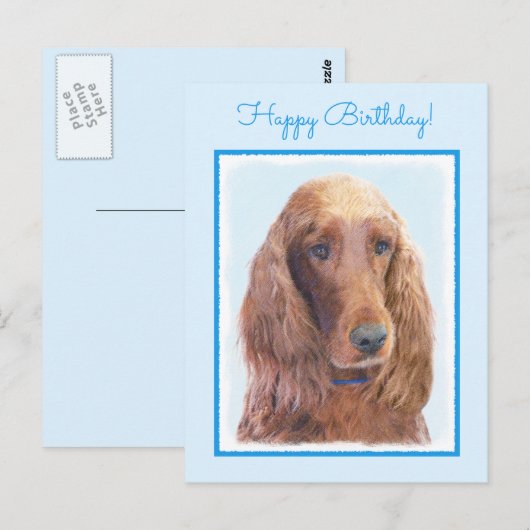 Ierse vereffeningskunst - Cute Original Dog Art Briefkaart (Voorkant / Achterkant)