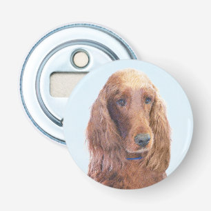 Ierse vereffeningskunst - Cute Original Dog Art Button Flesopener