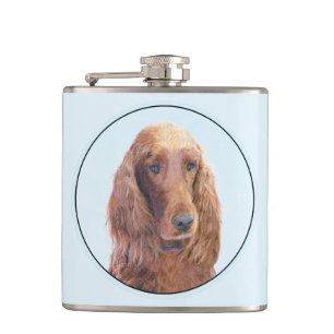 Ierse vereffeningskunst - Cute Original Dog Art Heupfles