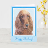 Ierse vereffeningskunst - Cute Original Dog Art Kaart (Gele Bloem)