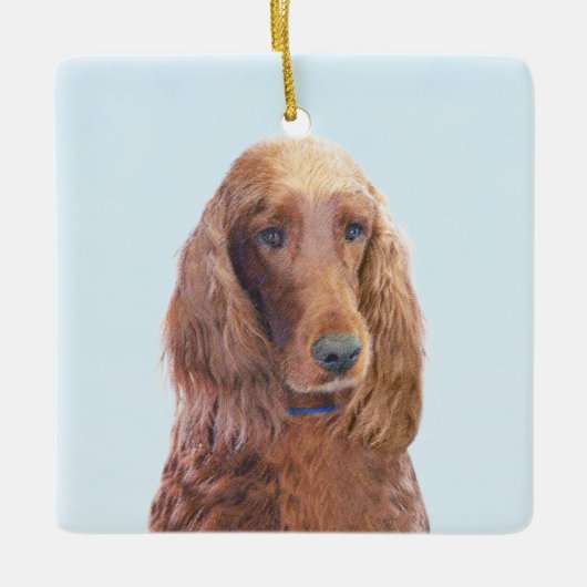 Ierse vereffeningskunst - Cute Original Dog Art Keramisch Ornament (Voorkant)