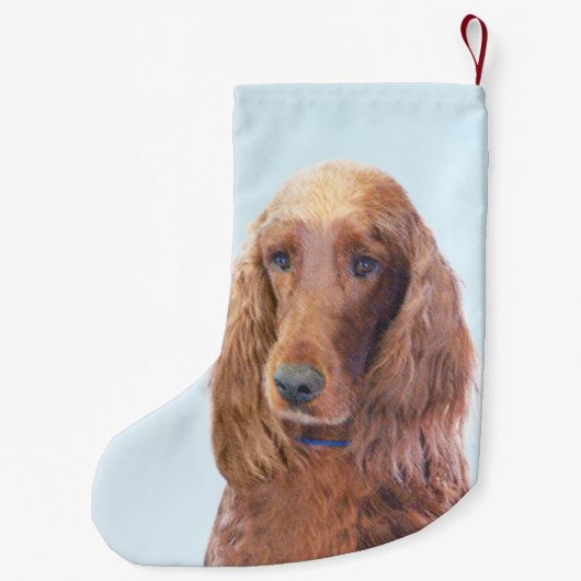 Ierse vereffeningskunst - Cute Original Dog Art Kleine Kerstsok (Achterkant)