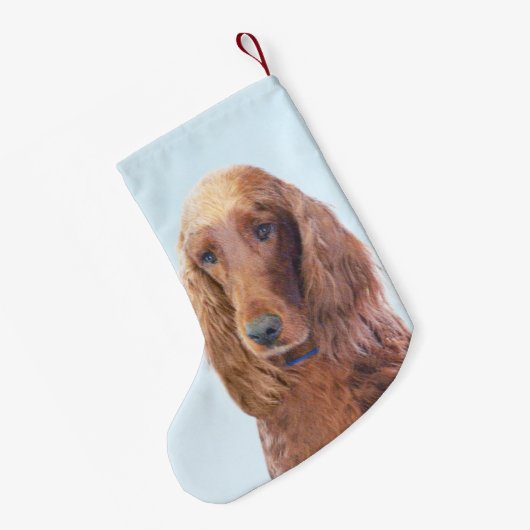 Ierse vereffeningskunst - Cute Original Dog Art Kleine Kerstsok (Achterkant (Hangend))