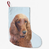 Ierse vereffeningskunst - Cute Original Dog Art Kleine Kerstsok (Voorkant)