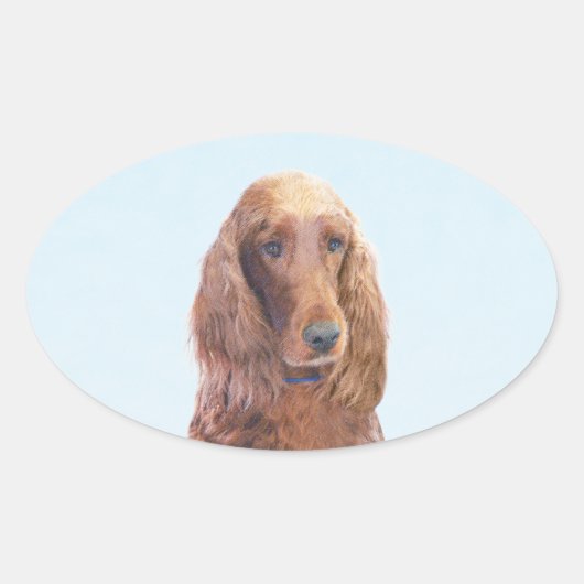 Ierse vereffeningskunst - Cute Original Dog Art Ovale Sticker (Voorkant)
