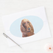 Ierse vereffeningskunst - Cute Original Dog Art Ovale Sticker (Envelop)