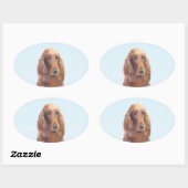 Ierse vereffeningskunst - Cute Original Dog Art Ovale Sticker (Vel)