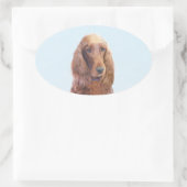 Ierse vereffeningskunst - Cute Original Dog Art Ovale Sticker (Tas)